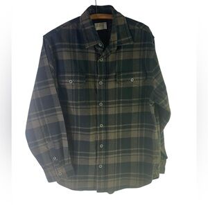 Jachs NY long-sleeved heavy cotton flannel button-up shirt jacket size large